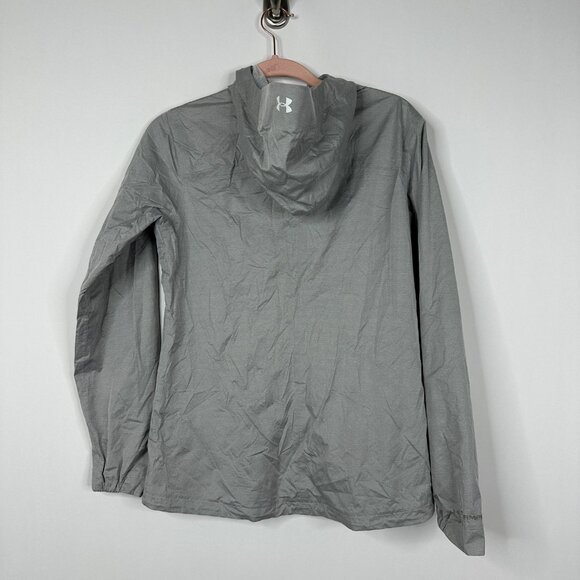 Under Armour Overlook Storm Jacket Hooded Windbreaker Gray Small #BAG3 - Picture 3 of 7